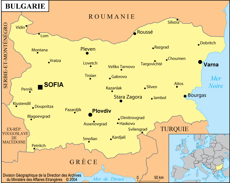 carte de BULGARIE
