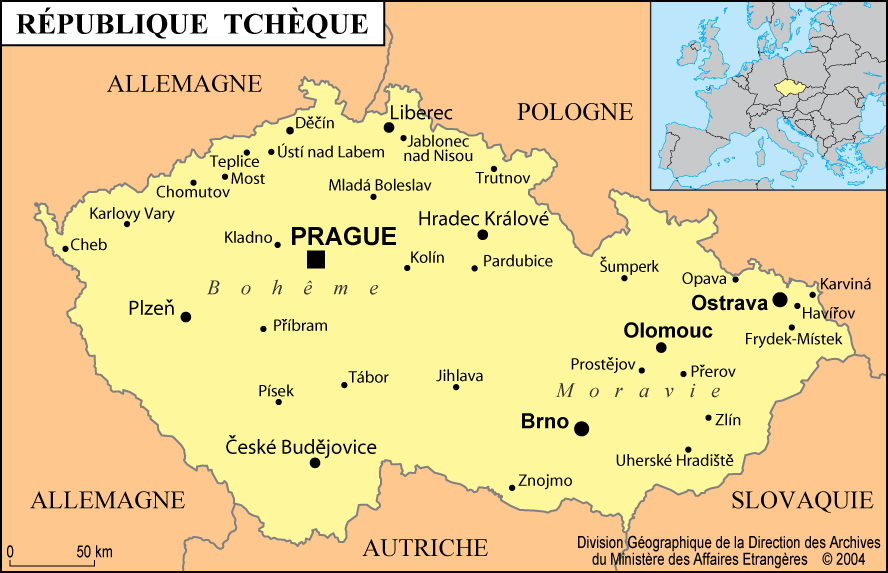  carte de la Rep.Tcheque
