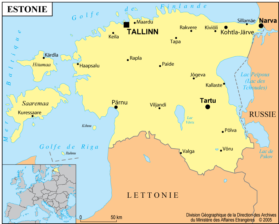 Carte d' Estonie