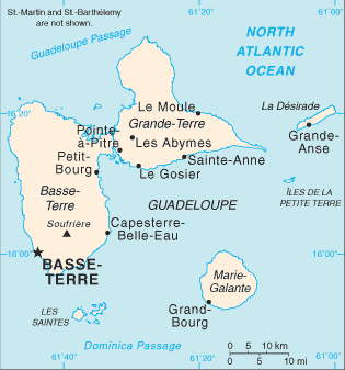 Carte de la Guadeloupe