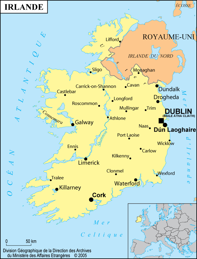 Carte d'Irlande