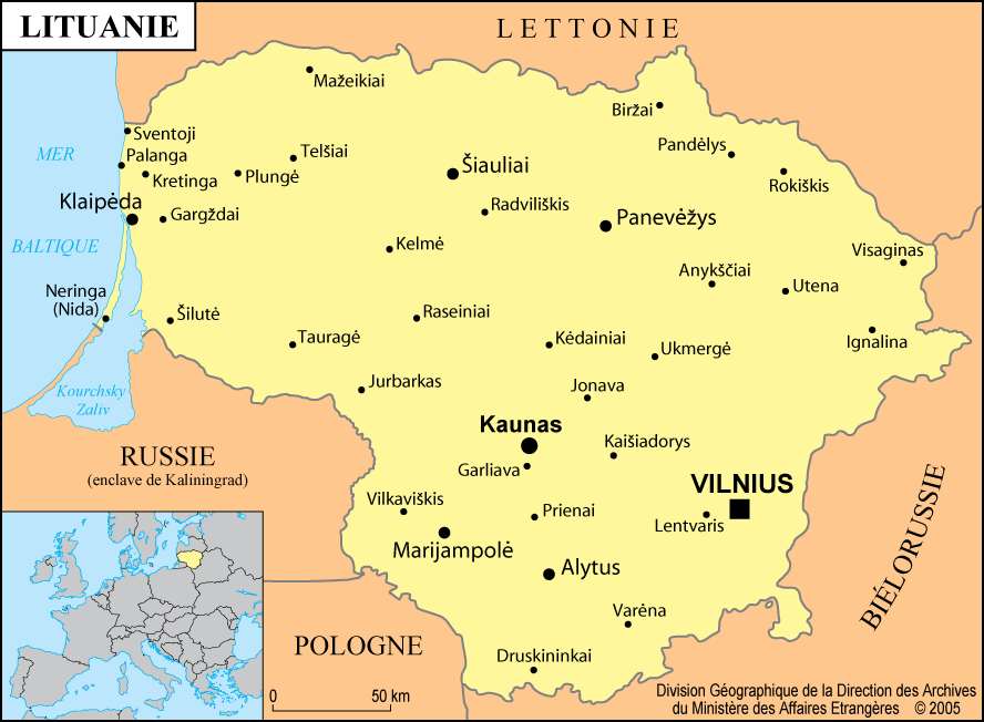 Carte de Lituanie