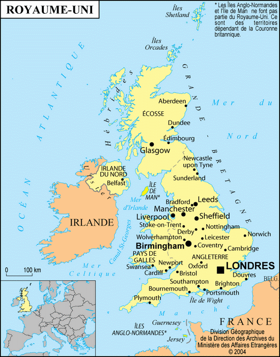 Carte d' Angleterre